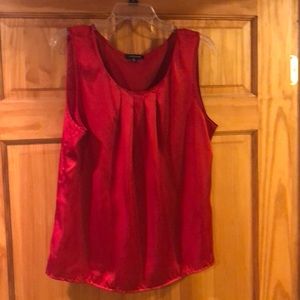 Red satin sleeveless top